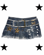Mini skirt Y2K with leopard details