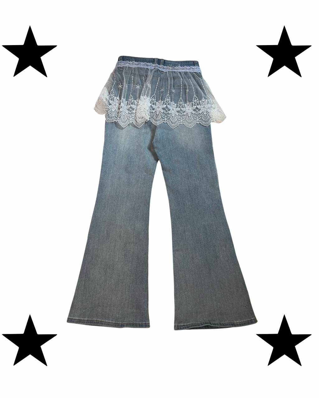 Oxford jeans with lace