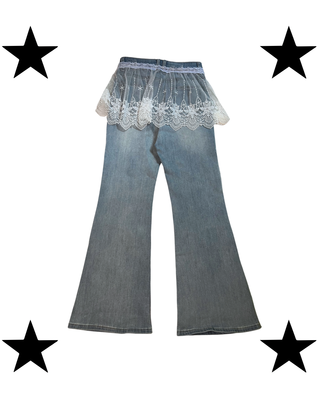 Oxford jeans with lace