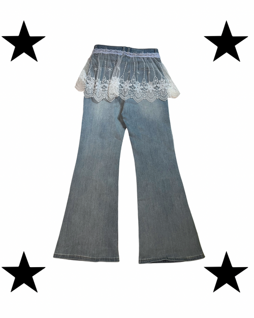 Oxford jeans with lace
