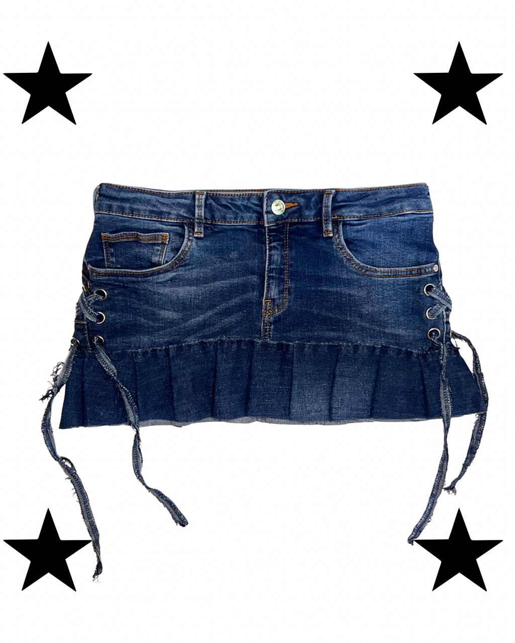 Y2K blue with stars mini skirts