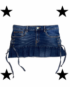 Y2K blue with stars mini skirts