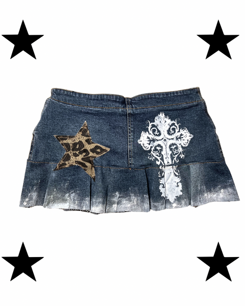 Mini skirt Y2K with leopard details
