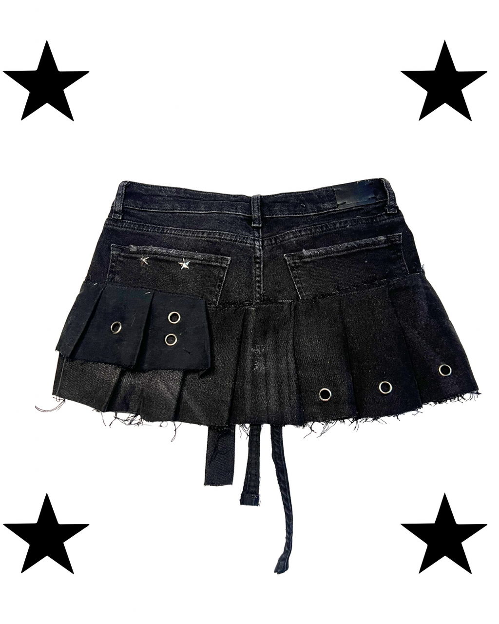 Black mini skirt with stars