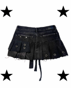Black mini skirt with stars