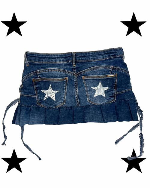 Y2K blue with stars mini skirts