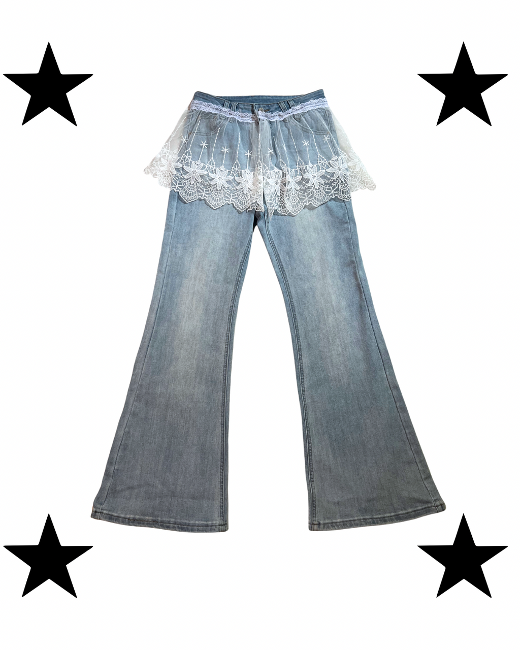 Oxford jeans with lace