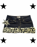 Y2K mini skirt with leopard