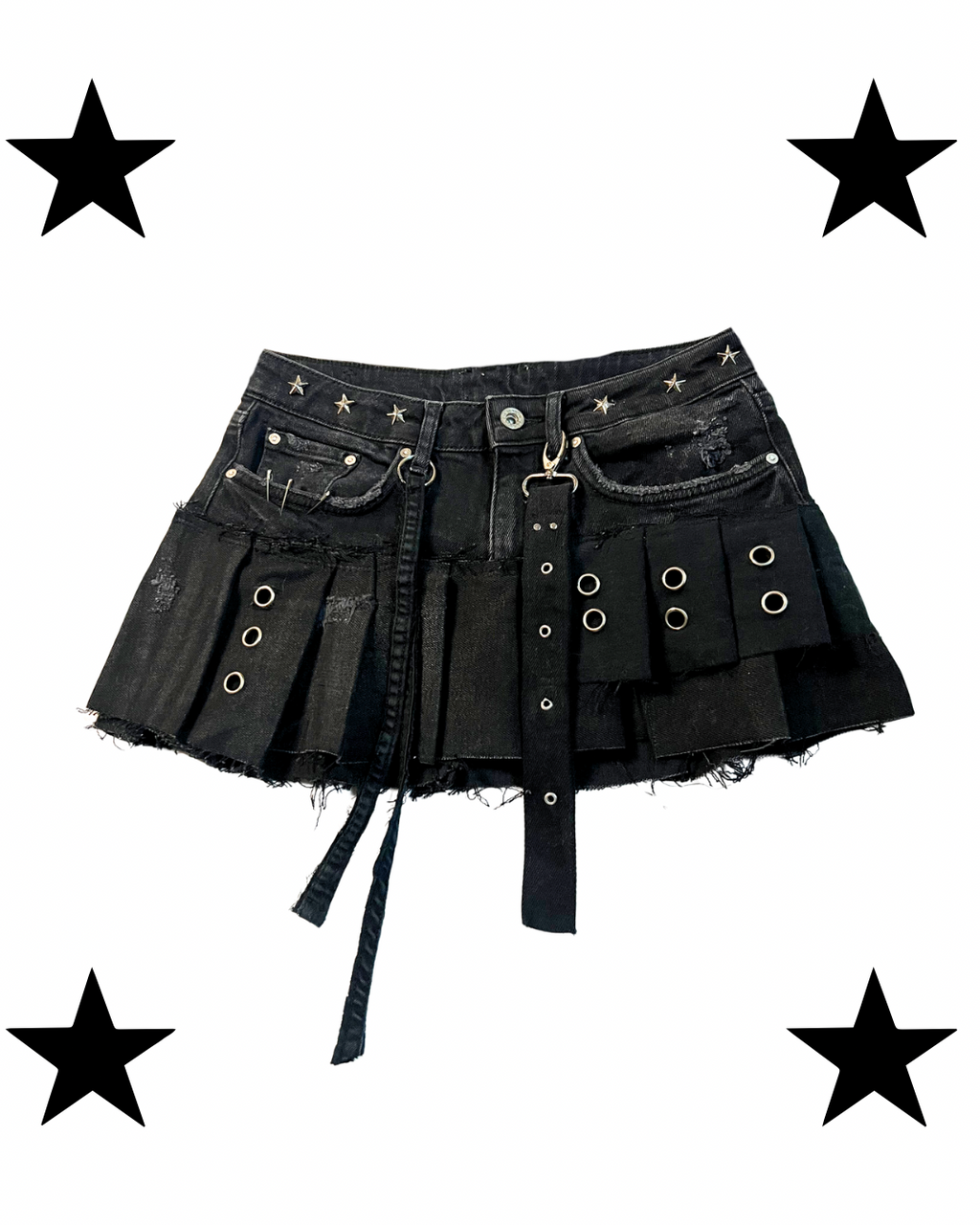 Black mini skirt with stars