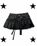 Black mini skirt with stars