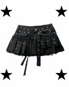 Black mini skirt with stars