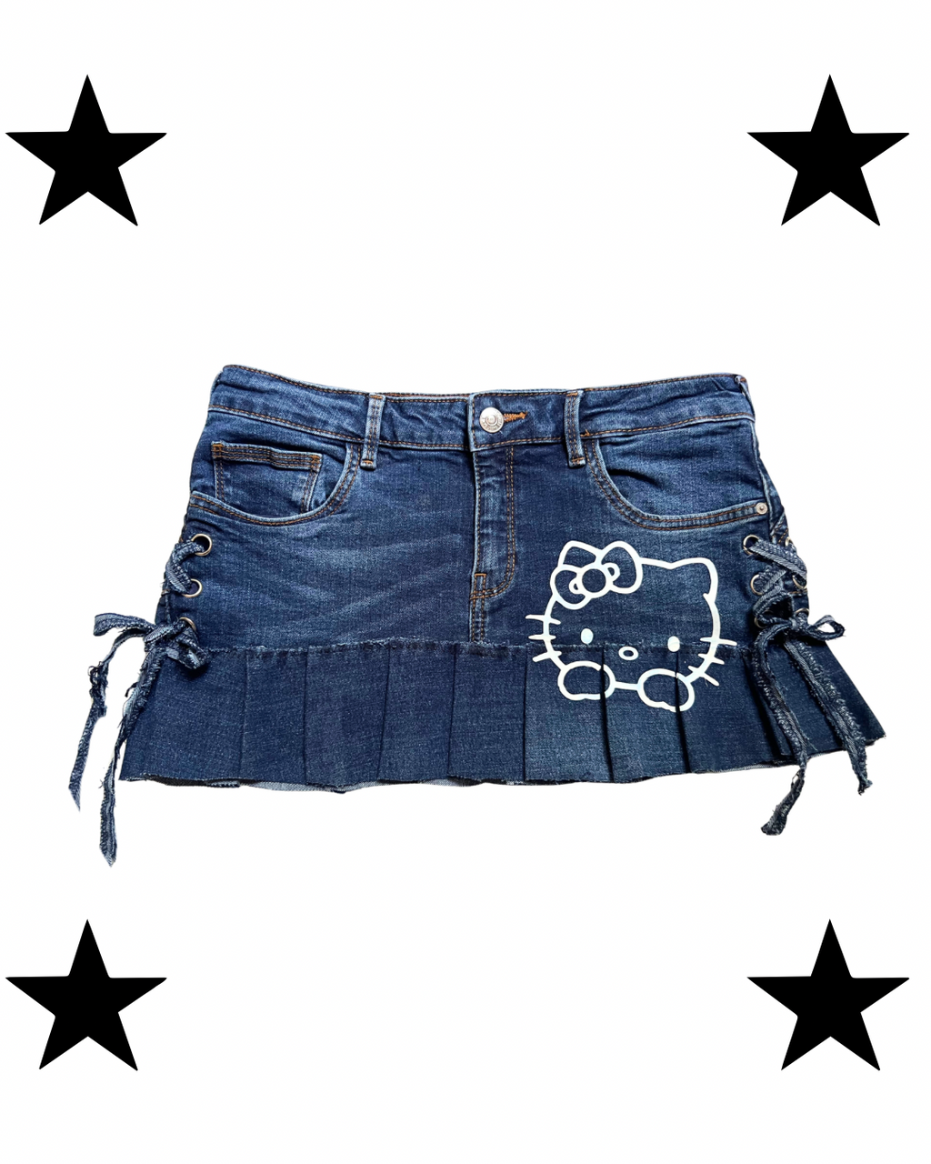 Y2K blue with stars mini skirts