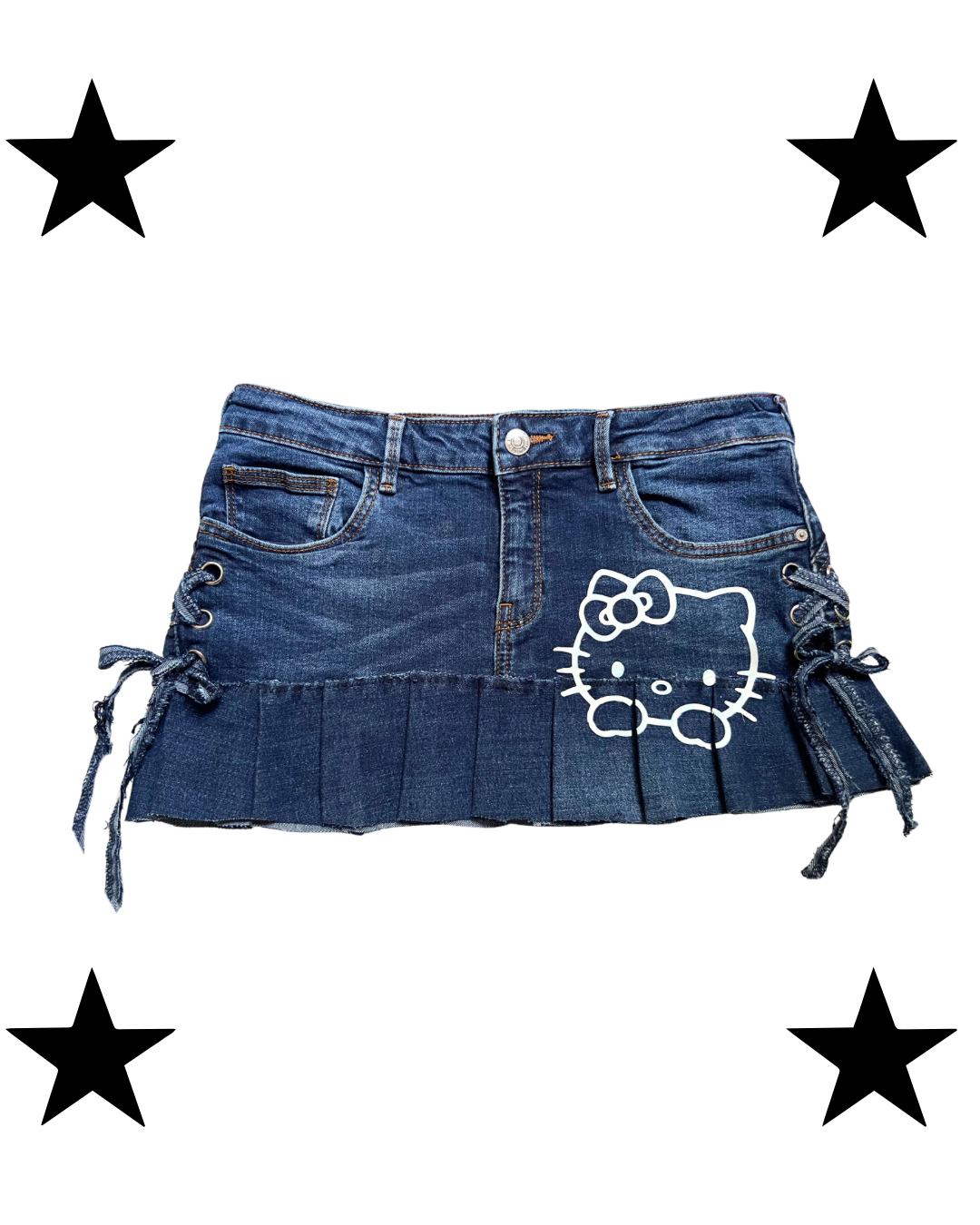 Y2K blue with stars mini skirts