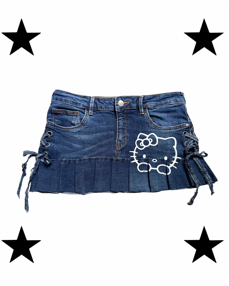 Y2K blue with stars mini skirts