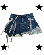 Mini skirt with animal print details