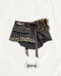 1/1 piece Mini skirt y2k with belt and fur